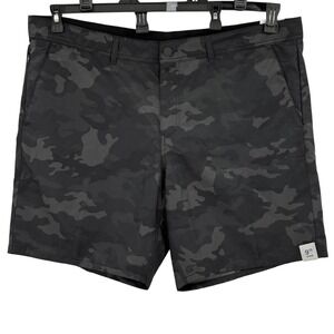 George Mens Above The Knee Commuter Shorts Black Camo Moisture Wicking Sz 46 NWT